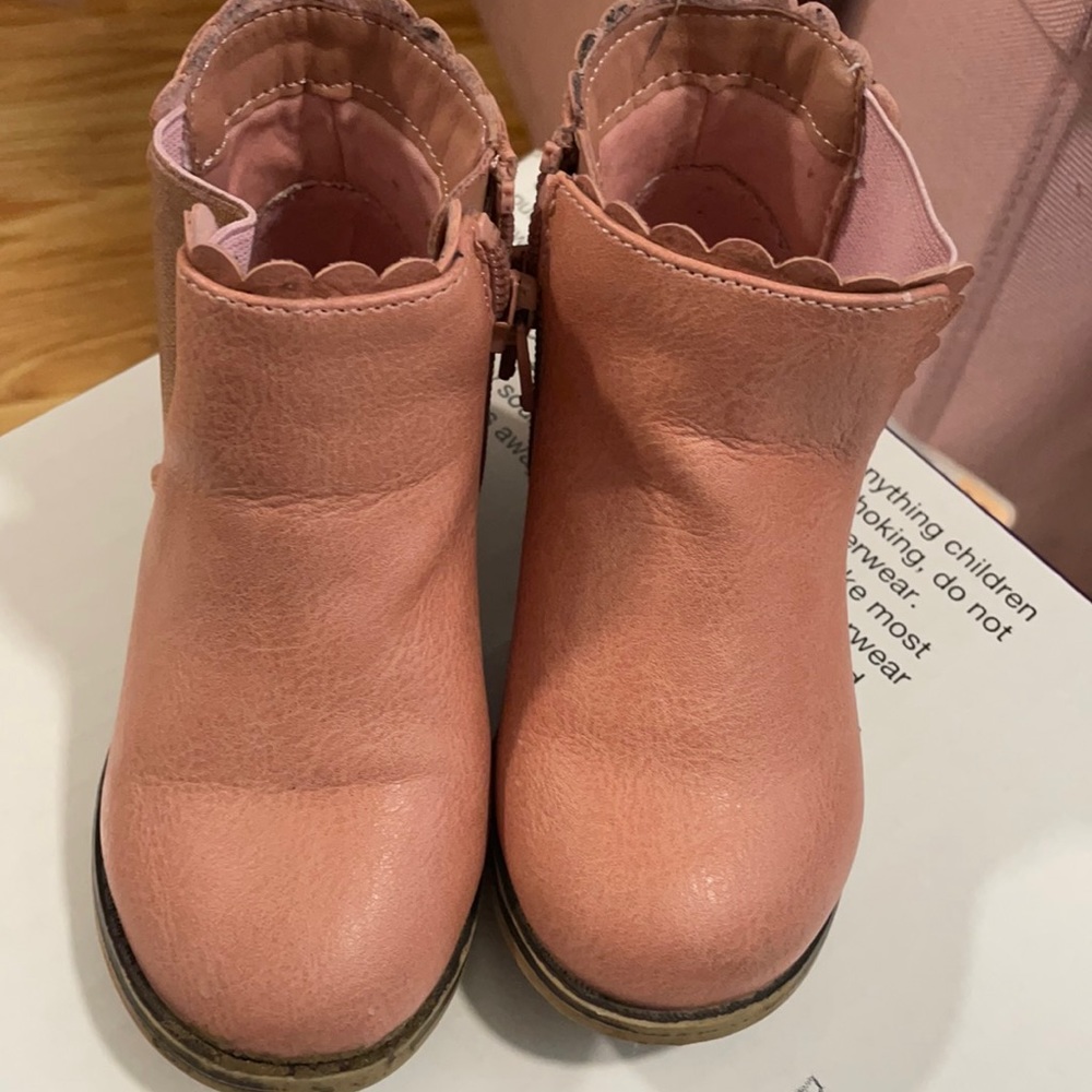 Toddler pink boots , practically new